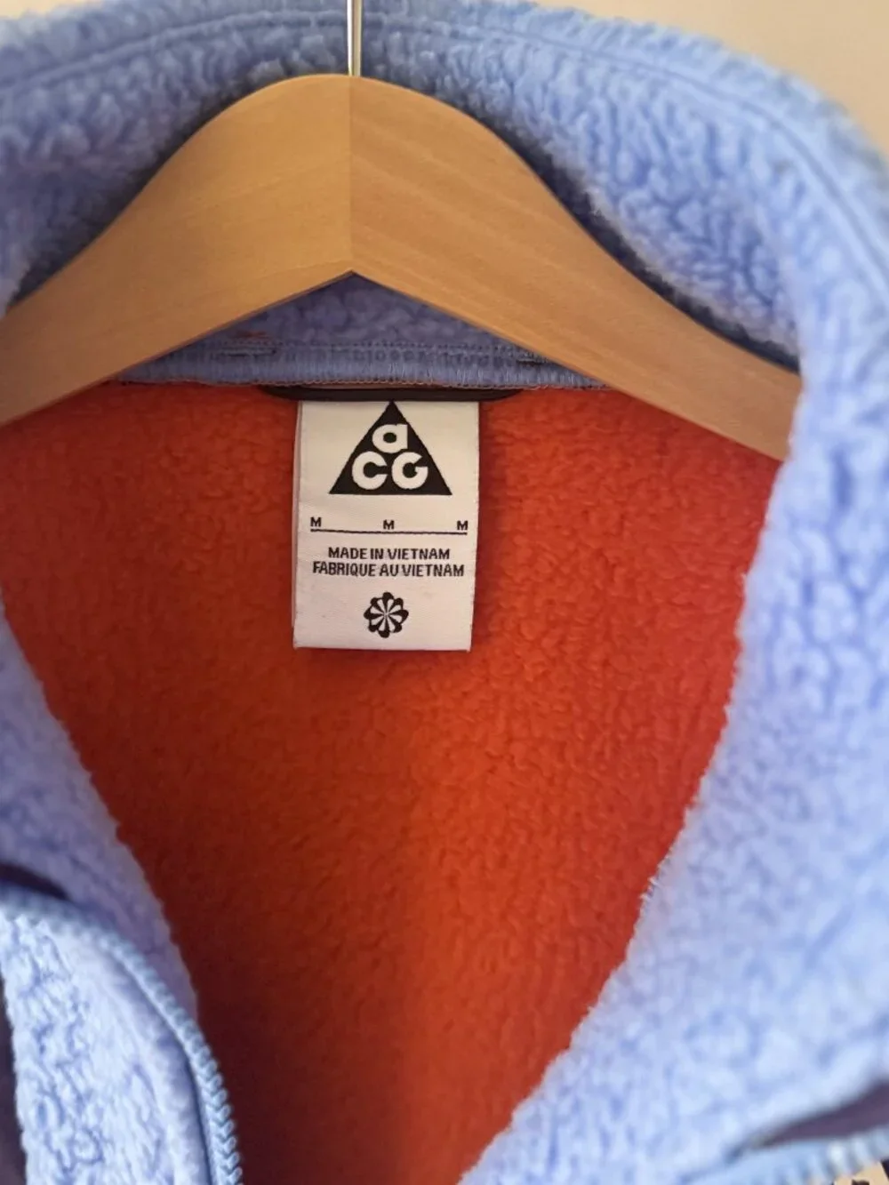 Nike ACG Kids Fleece Jacket Orange Navy Gorpcore Fall M